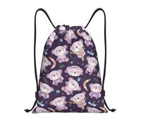 Trainer String Bags Cute Purple Koala Drawstring Bag Waterproof Pull String Sport Bags Lightweight Gym Bag For Sports Beach Shopping