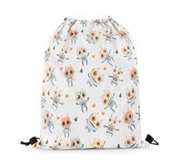 Trainer String Bags Cute Sci-Fi Robot Lovely Heart Print Funny Cartoon Robots Drawstring Bag Waterproof Sports Back Pack Lightweight String Swim For Holidays Shopping Sports