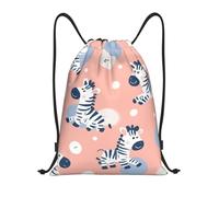 Trainer String Bags Cute Zebras On Pink Drawstring Backpack Unisex Sports Back Pack Ideal Drawstring Bag For Beach Shopping Holidays