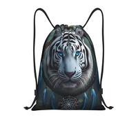 Trainer String Bags Digital Art Of White Tiger Dream Catcher Drawstring Bag Ideal Drawstring Backpack Waterproof Gym Bag For Beach Yoga Shopping