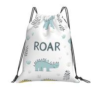 Trainer String Bags Dino Cute Dinosaur String Swim Waterproof Sports Back Pack Foldable Swim Bag For Yoga Holidays Sports