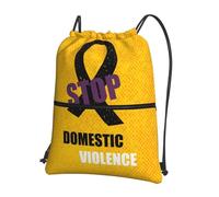 Trainer String Bags Domestic Violence Awareness Month Drawstring Bag Lightweight String Swim Unisex Sports Back Pack For Holidays Beach Sports