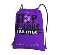 Trainer String Bags Domestic Violence Awareness Month String Swim Waterproof Backpack Lightweight Drawstring Bag For Yoga Shopping Beach
