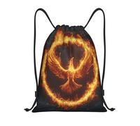 Trainer String Bags Fiery Phoenix In Circular Flames Rising Pull String Sport Bags Unisex Gym Bag Waterproof Drawstring Backpack For Yoga Holidays Shopping