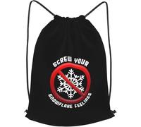 Trainer String Bags Fuck Your Feelings No Snowflakes Drawstring Bag Lightweight Gym Bag Waterproof Pull String Sport Bags For Outdoor Beach Yoga