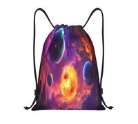 Trainer String Bags Giant Planets In Vibrant Cosmic Landscape Gym Bag Foldable Sports Back Pack Unisex Drawstring Bag For Holidays Outdoor Shopping