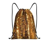 Trainer String Bags Gold Sequin Sparkle Print Drawstring Bag Waterproof Swim Bag Unisex Backpack For beach Sports Holidays