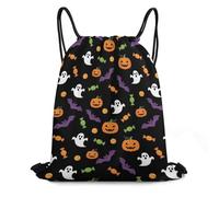 Trainer String Bags Halloween Pumpkin Ghost Drawstring Backpack Foldable Sports Back Pack Waterproof Pull String Sport Bags For Beach Holidays Yoga
