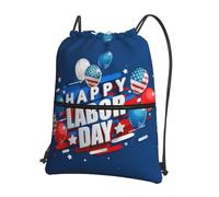 Trainer String Bags Happy Labor Day Sports Back Pack Unisex Swim Bag Lightweight Drawstring Bag For Holidays Beach Shopping