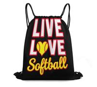 Trainer String Bags I Live Love Softball Pull String Sport Bags Waterproof Gym Bag Foldable Drawstring Bag For Holidays Yoga Sports