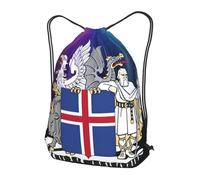 Trainer String Bags Iceland National Emblem Pull String Sport Bags Ideal Sports Back Pack Waterproof Drawstring Backpack For Outdoor Holidays Yoga