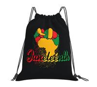 Trainer String Bags June-Teenth Fist Freedom Day Drawstring Bag Foldable Sports Back Pack Waterproof Swim Bag For Sports Holidays Beach