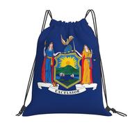 Trainer String Bags New York State Flag Print Drawstring Backpack Unisex Gym Bag Ideal Sports Back Pack For Holidays Beach Shopping