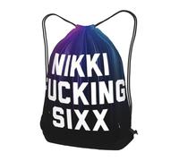 Trainer String Bags Nikki Fucking Sixx Pull String Sport Bags Foldable Drawstring Bag Waterproof Sports Back Pack For Beach Shopping Yoga