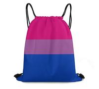 Trainer String Bags Novelty Lgbtq Bisexual Pride Flag Drawstring Bag Ideal Drawstring Backpack Waterproof Gym Bag For Outdoor Yoga Shopping