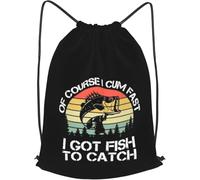 Trainer String Bags Of Course I Cum Fast I Got Fish To Catch Pull String Sport Bags Unisex Drawstring Backpack Foldable Sports Back Pack For Beach Outdoor Yoga