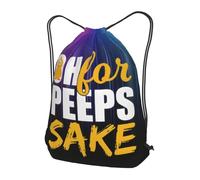 Trainer String Bags Oh For Peeps Sake Easter Black Drawstring Backpack Unisex Pull String Sport Bags Foldable Gym Bag For Beach Holidays Outdoor