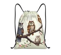 Trainer String Bags Owls On A Branch Sports Back Pack Lightweight Swim Bag Unisex Drawstring Pe Bags For Beach Yoga Sports
