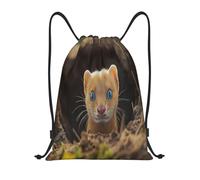 Trainer String Bags Photograph Of Curious Cat, Bright Blue Eyes, Soil Hole Drawstring Bag Foldable Drawstring Backpack Ideal Sports Back Pack For Holidays Beach Yoga