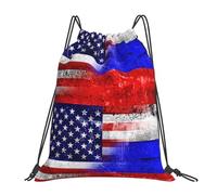 Trainer String Bags Russian America Flag Gym Bag Waterproof Drawstring Bag Lightweight Drawstring Backpack For Beach Yoga Holidays