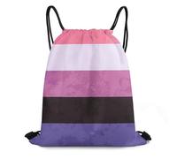 Trainer String Bags Spacious Gender Fluids Sign Gender Fluids Prider Flag Sports Back Pack Waterproof Gym Bag Foldable Drawstring Backpack For Outdoor Beach Shopping