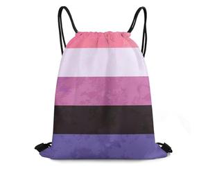 Trainer String Bags Spacious Gender Fluids Sign Gender Fluids Prider Flag Sports Back Pack Waterproof Gym Bag Foldable Drawstring Backpack For Outdoor Beach Shopping