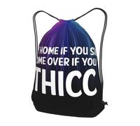 Trainer String Bags Stay Home If You Sicc Come Over If You Thicc Drawstring Bag Lightweight Sports Back Pack Foldable Gym Bag For Beach Outdoor Shopping
