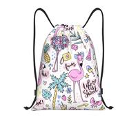Trainer String Bags Summer With Flamingo Drawstring Backpack Lightweight Pull String Sport Bags Waterproof Drawstring Bag For Holidays Shopping Beach