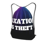 Trainer String Bags Taxation Is Theft Gym Bag Unisex Drawstring Bag Lightweight Sports Back Pack For Beach Outdoor Shopping