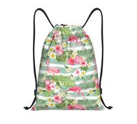 Trainer String Bags Tropical Flamingo Pull String Sport Bags Waterproof Sports Back Pack Unisex Drawstring Bag For Holidays Beach Shopping