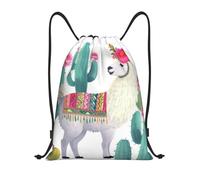 Trainer String Bags Tropical Llama Alpaca Cactus Flower Drawstring Bag Waterproof Drawstring Backpack Unisex Sports Back Pack For Beach Holidays Outdoor