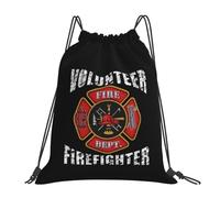 Trainer String Bags Volunteer Firefighters Drawstring Bag Foldable Sports Back Pack Unisex Drawstring Backpack For Beach Yoga Outdoor