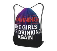 Trainer String Bags Warning The Girls Are Drinking Again Drawstring Bag Waterproof Gym Bag Foldable Drawstring Backpack For Shopping Yoga Holidays