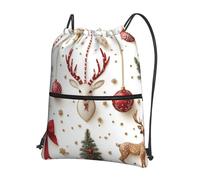 Trainer String Bags Winter-Christmas-Wonderland Drawstring Bag Foldable Drawstring Backpack Ideal Sports Back Pack For Outdoor Beach Yoga