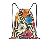Trainer String Bags Zebras Tattoo Fuchsia Pattern Sports Back Pack Waterproof Drawstring Bag Unisex Backpack For shopping Sports Beach