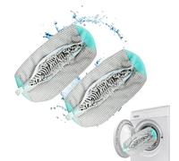 Shoe Washing Machine Bag, Reusable Trainer Washing Machine Bag for All Shoe Types & Sizes, 360° Wrap-Around Cleaning,Shoe Cleaning Bag, Shoe Washing Bag for Washer & Dryer (GREY - 2PCS)