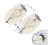 Trainer Washing Machine Bag,Shoe Washing Machine Bag, Laundry Shoe Bags for Washing Machine for All Shoe Types & Sizes, 360° Wrap-Around Cleaning, Shoe Washing Bag for Washer & Dryer (CREAM - 2PCS)
