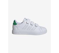 adidas Advantage Base 2.0 Shoes Children Tennis, Cloud White/Cloud White/Green, 11.5 UK Child