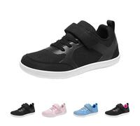 Trainers Boys Girls Barefoot Shoes Kids Wide Toe Breathable Walking Shoes Sneakers for School Trail Running Outdoor Sports Black Footwear UK 2