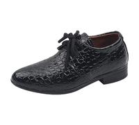 Trainers Boys Lace Shoes Boys Synthetic Pattern Fashion Solid Color Lace Up Low Heel Comfortable Performance Walking Shoes Pumps PE Black