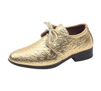 Trainers Boys Lace Shoes Boys Synthetic Pattern Fashion Solid Color Lace Up Low Heel Comfortable Performance Walking Shoes Pumps PE Gold