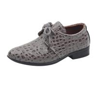 Trainers Boys Lace Shoes Boys Synthetic Pattern Fashion Solid Color Lace Up Low Heel Comfortable Performance Walking Shoes Pumps PE Grey