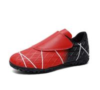 Trainers Boys Touch Fastening Shoes Boys Canvas Low Top Hook Loop Closure Lightweight Football Training Athletic Sports Shoes Plimsolls Gym Red