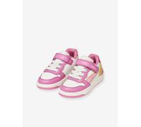 Geox Girl's J Washiba Girl a Sneaker, Dk Pink Yellow, 0.5 UK