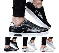 Trainers for Men, Mens Flat Trainers Casual Lace Up Walking Sneakers with Flat Soft Sole Breathable Athletic Sneakers Fashion Outdoor Running Shoes Lightweight Work Shoe Comfy Footwear Red