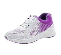 Trainers for Women Arch Support Memory Foam Athletic Running Trainers Non-Slip Lace Up Walking Sneakers Soft Chunky Orthopedic Trainer Lightweight Tennis Sneakers Sports Shoes Casual Jogging Purple