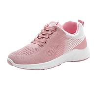 Trainers for Women Arch Support Memory Foam Athletic Running Trainers Non-Slip Lace Up Walking Sneakers Soft Chunky Orthopedic Trainer Lightweight Tennis Sneakers Sports Shoes Casual Jogging Pink