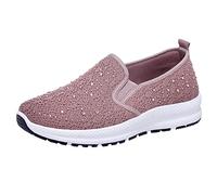 Trainers for Women Easy Fasten Slip On Trainers with Hook and Loop Strap Ideal for Seniors or Those with Limited Hand Safety Shoes Women Pink