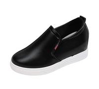 Trainers for Women Leather Ballet Flat Style Trainers with Hidden Comfort Dressy Yet Supportive for Work or Social Events Slip On Black Women