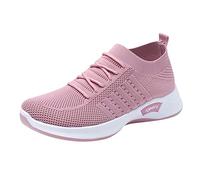 Trainers for Women Mens Air Cushion Orthopedic Trainers Breathable Mesh Walking Sneakers Non-Slip Chunky Soft Sole Running Road Sneakers with Arch Support Lightweight Casual Shoes Sports Jogging Pink
